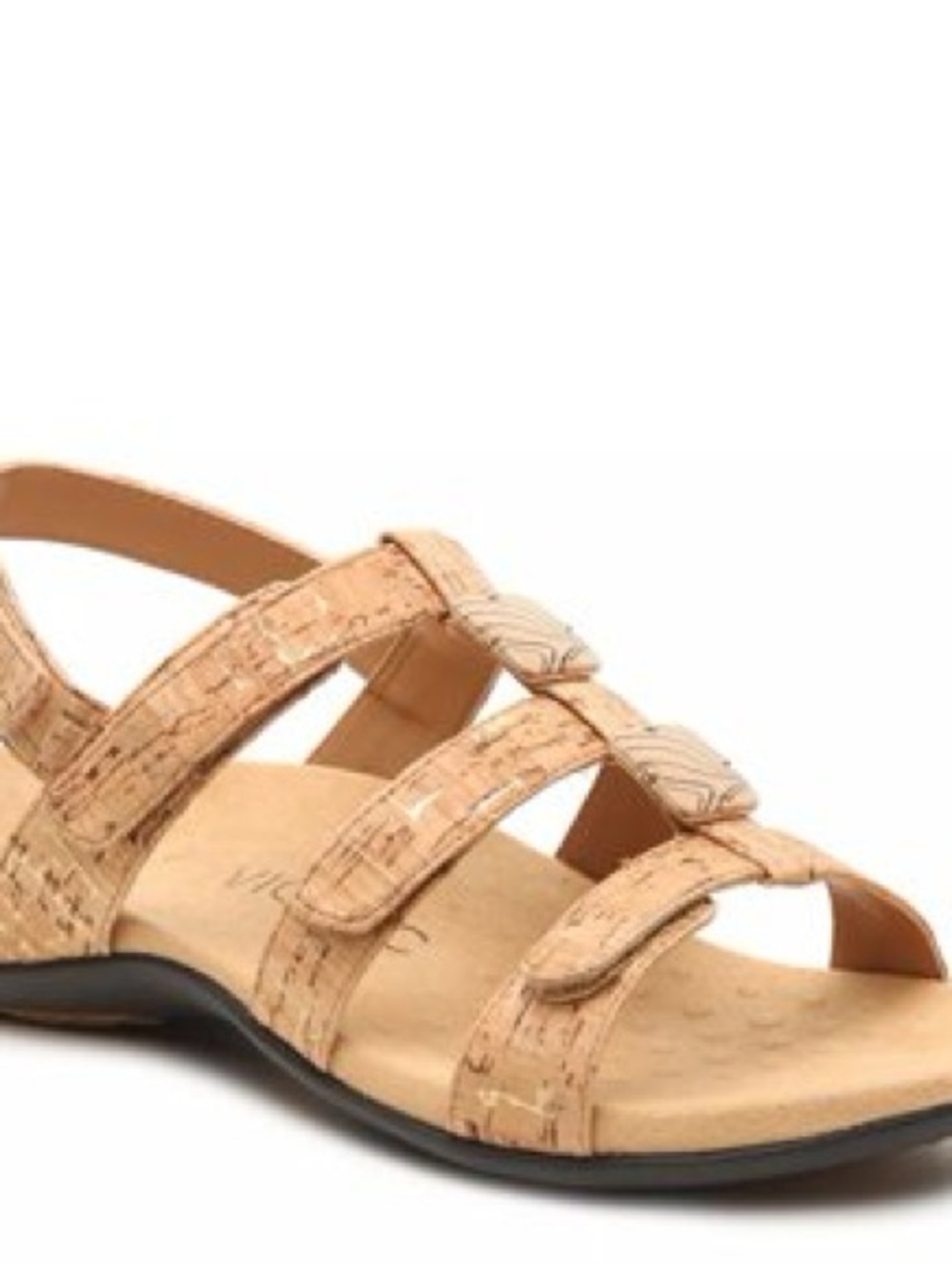 Vionic Amber Size 10 Women’s Neutral Cork-Pattern Strappy Comfort Sandal